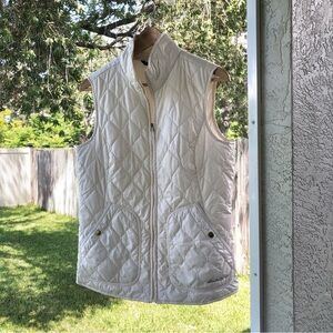 Eddie Bauer Quilted Puffer Vest Women’s M Cream White